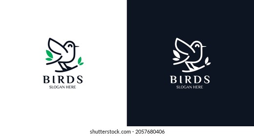 minimalistisches Logo für Vögel im linearen Stil
