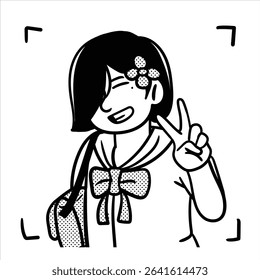 Um avatar de profissão de desenho animado lineart minimalista em Estilo Lineart Minimalista, retratando um modelo com um esboço de pose, ideal para moda e desenhos de pista.