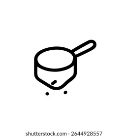 Minimalist Lineart Flour Scoop Cooking Ingredient Equipment Icon Illustration