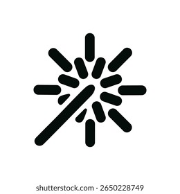 Minimalist Lineburst Shape Starburst Icon Illustration with Rounded Edges Style
