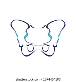 minimalist lined modern Women's Pelvic logo