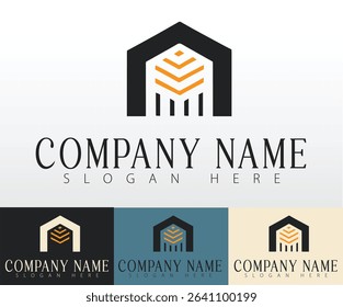 A minimalist line-style illustration representing real estate.