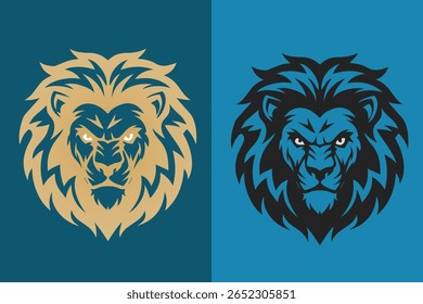 Minimalist Lion Head Icon – Vector Silhouette Logo Design