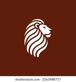 Minimalist lion head logo for sale.