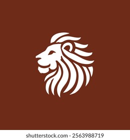 Minimalist lion head logo for sale.