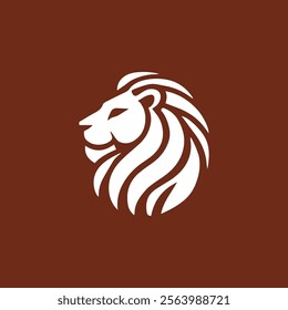 Minimalist lion head logo for sale.