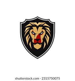 Logo minimalista de la cabeza de león en vector.