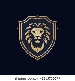 Minimalist lion head logo in vector.