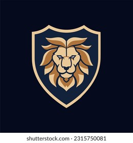 Minimalist lion head logo in vector.