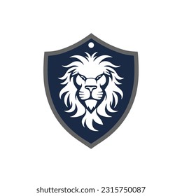 Minimalist lion head logo in vector.