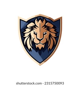 Minimalist lion head logo in vector.
