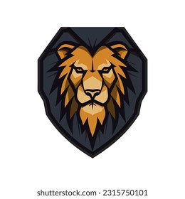 Minimalist lion head logo in vector.