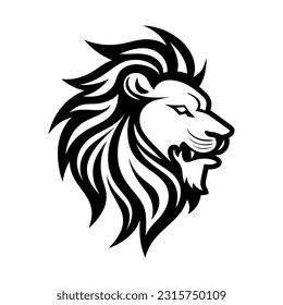 Minimalist lion head logo in vector.
