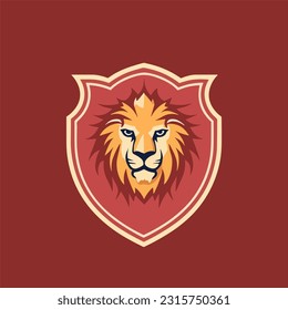 Minimalist lion head logo in vector.
