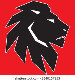 Minimalist lion head silhouette Vector