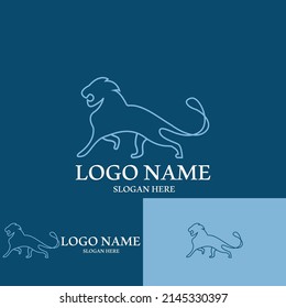 minimalist lion icon vector illustration template design