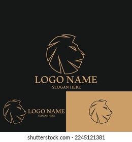 minimalist lion icon vector illustration template design