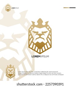 Diseño del logotipo del rey de los leones minimalista