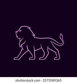 Minimalist Lion Logo Set Outline Designs on Vibrant Backgrounds