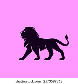 Minimalist Lion Logo Set Solid Designs on Vibrant Backgrounds