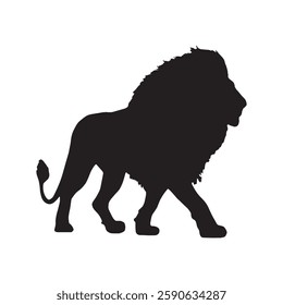 Minimalist Lion Silhouette with a Clean and Crisp Look - Lion Vector - Lion Icon
