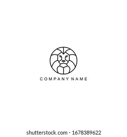 Minimalist lion vector design logo