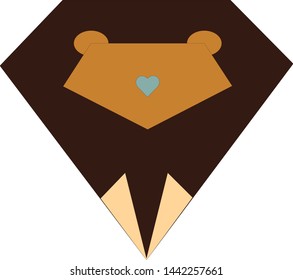 Minimalist lion vector made in shapes