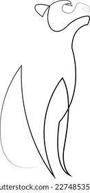 Minimalist lioness line art logo. Vector illustration.