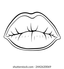 Minimalist lip icon in vector format.