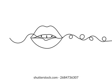 Diseño de Vector abstracto simple de dibujo de una línea de contorno de labios minimalista