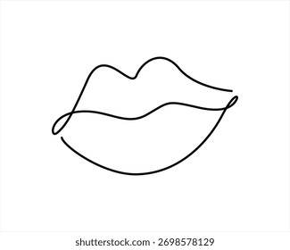 Minimalist Lips Vector Art One Line Female Lips Illustration Abstract Lips Logo Concept