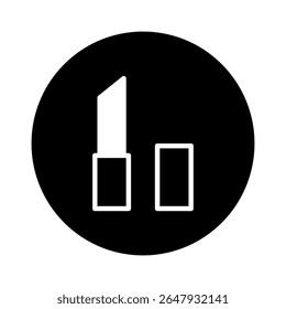 Ícone de batom minimalista apresentando produto de beleza elegância design cosmético em um estilo simples preto e branco