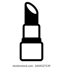 Ícone de batom minimalista adequado para cosméticos, beleza e materiais de marca e marca de moda.