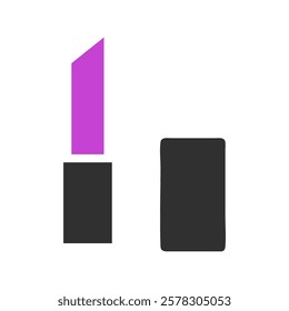 Minimalist Lipstick Illustration Purple and Black Colors