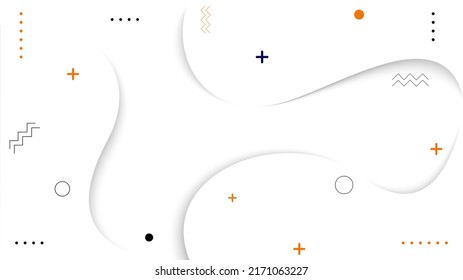 Minimalist liquid shape background design. White geometric background with abstract elements. Vector