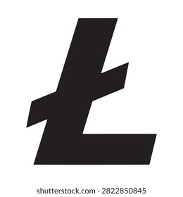 Minimalist litecoin crypto logo symbol with litecoin cryptocurrency currency