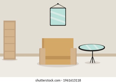 Minimalist Living Room Design Vector