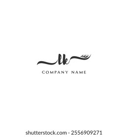 Minimalist LK Logo Design with Abstract Feather Element