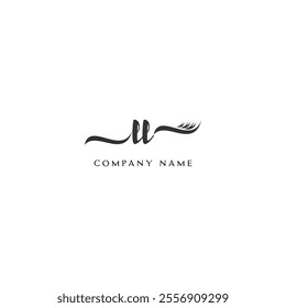 Minimalist LL Logo Design with Abstract Feather Element