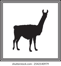  Minimalist Llama Silhouette Vector – South American Wildlife Icon for Graphic Projects