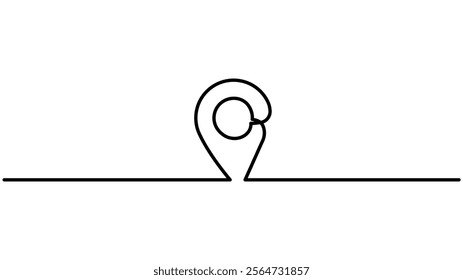 Minimalist  location icon continuous one-line drawing vector illustration