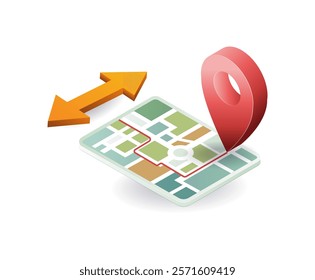Minimalist location map symbol icon