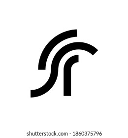 Minimalist logo about r and with spartan symbol in eps vector