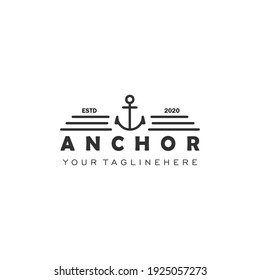 Minimalist logo anchor. simple logo design anchor. vintage anchor logo template	
