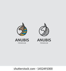 minimalist logo with anubis god concept