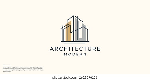 minimalist logo architecture with line sketch design for building inspiration.
