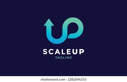 Minimalist logo arrow up for business and industry