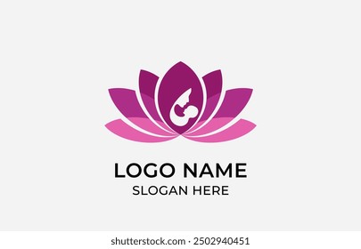 Minimalist Logo Baby care and mom in lotus flower shape. health, nurse, hospital, healthcare with full brand kit stationery, Mega bundle pack. Editable file