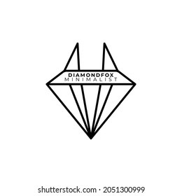 Logotipo minimalista basado en vectores, seguro cuando se amplía, porque no se rompe cuando se amplía, este logotipo se presenta en forma de diamante y zorro