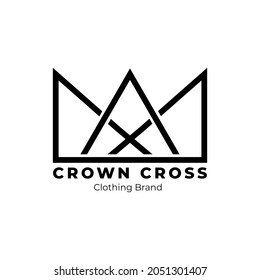 Minimalist Logo based on Vector, safe when enlarged, because it doesn't break when zoomed in, this logo is in the form of Crown and Cross